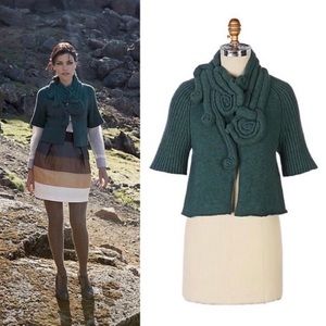 Anthropologie Moth Knotty Pine Wool Blend Cropped Cardigan Rare